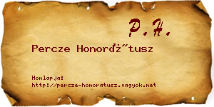 Percze Honorátusz névjegykártya